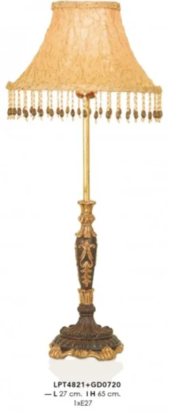 Casa Padrino Barock Tischleuchte Gold 27 x H 65 cm - Luxus Tisch Leuchte mit prunkvollem Design
