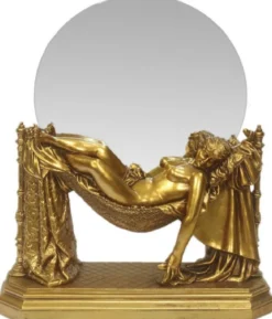 Casa Padrino Barock Tischspiegel Gold 30 x H. 37 cm - Standspiegel - Schminkspiegel - Kosmetikspiegel - Kleiner Deko Spiegel im Barockstil