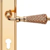 Casa Padrino Barock Türgriff Set mit Swarovski Kristallglas H. 27,5 cm - Made in Italy