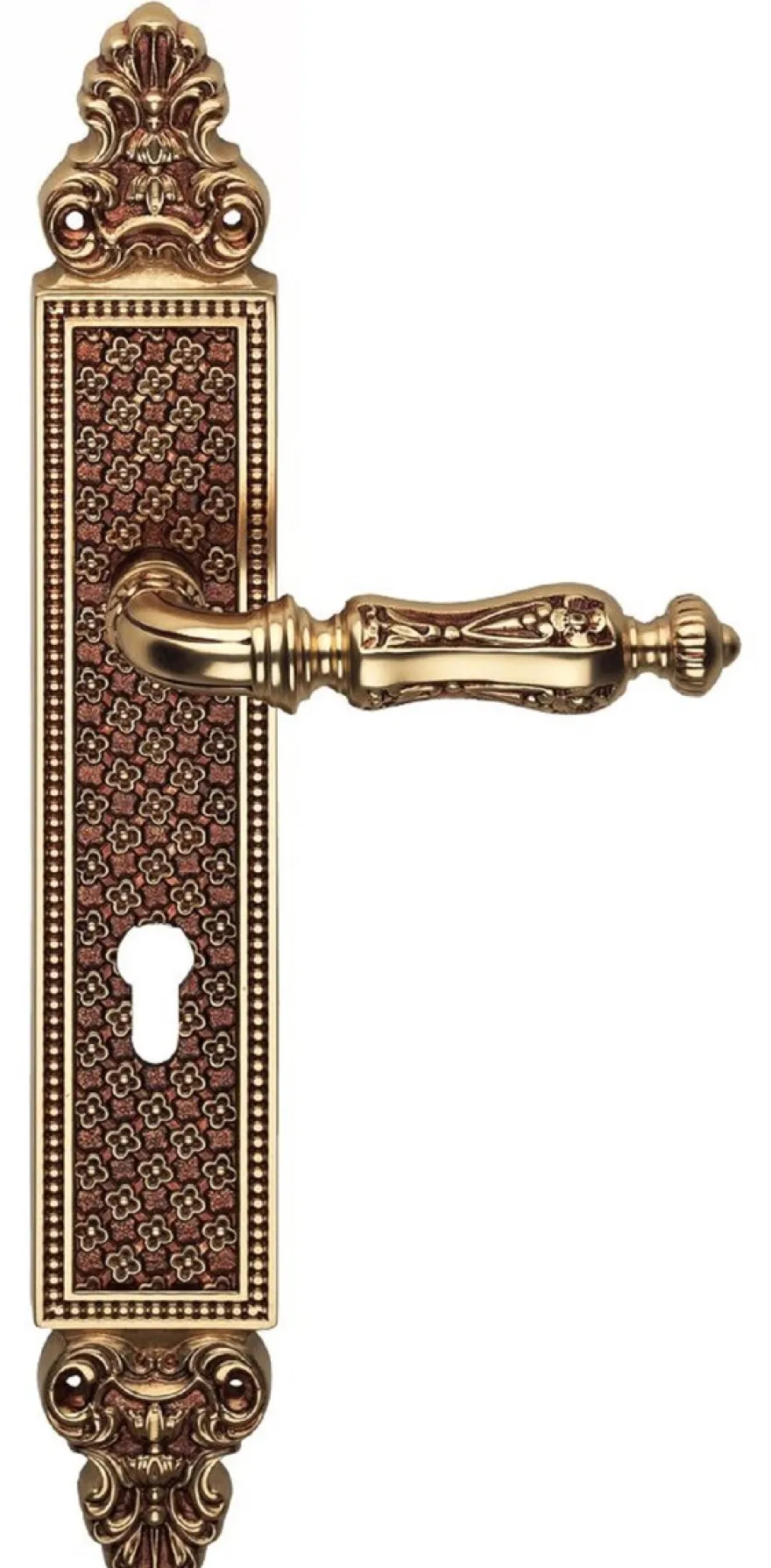 Casa Padrino Barock Türgriff Set Französisches Gold 15,5 x H. 37 cm - Messing Türklinken