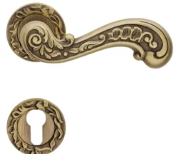 Casa Padrino Barock Türklinken Set Messing Patiniert 14 x H. 5,3 cm - Barock Deko Accessoires