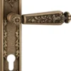 Casa Padrino Barock Türklinken Set Messing Patiniert 13,5 x H. 25,5 cm - Barockmöbel