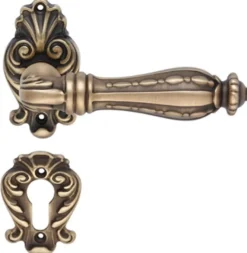 Casa Padrino Barock Türklinken Set Messing Patiniert 14,8 x H. 8,2 cm - Barockstil Möbel