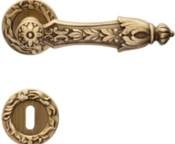 Casa Padrino Barock Türklinken Set Messing Patiniert 15,7 x H. 5,3 cm - Prunkvolle Türgriffe im Barockstil