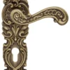 Casa Padrino Barock Türklinken Set Messing Patiniert 14,5 x H. 35 cm - Barockmöbel