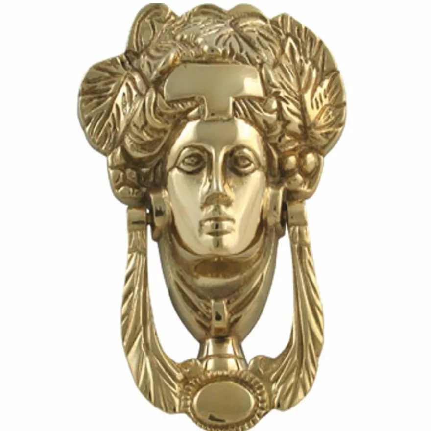 Casa Padrino Barock Türklopfer Lady Messing H. 18 cm - Barock Wohnaccessoires