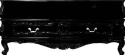 Casa Padrino Barock TV Sideboard Schwarz mit Schubladen 140 x 47 x H 65 cm - Wohnzimmer Fernseh Kommode