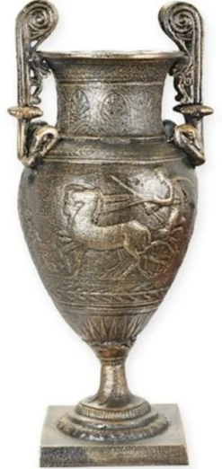 Casa Padrino Barock Vase Bronze 21 x 18 x H. 44 cm - Prunkvolle Gusseisen Blumenvase - Barock Wohnzimmer Deko - Barock Garten Deko - Barock Deko Accessoires
