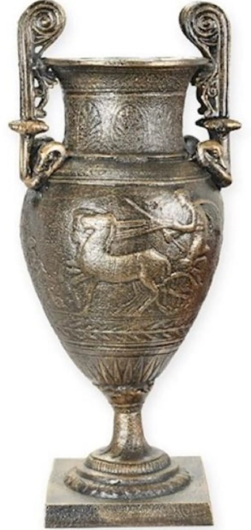 Casa Padrino Barock Vase Bronze 21 x 18 x H. 44 cm - Prunkvolle Gusseisen Blumenvase - Barock Wohnzimmer Deko - Barock Garten Deko - Barock Deko Accessoires