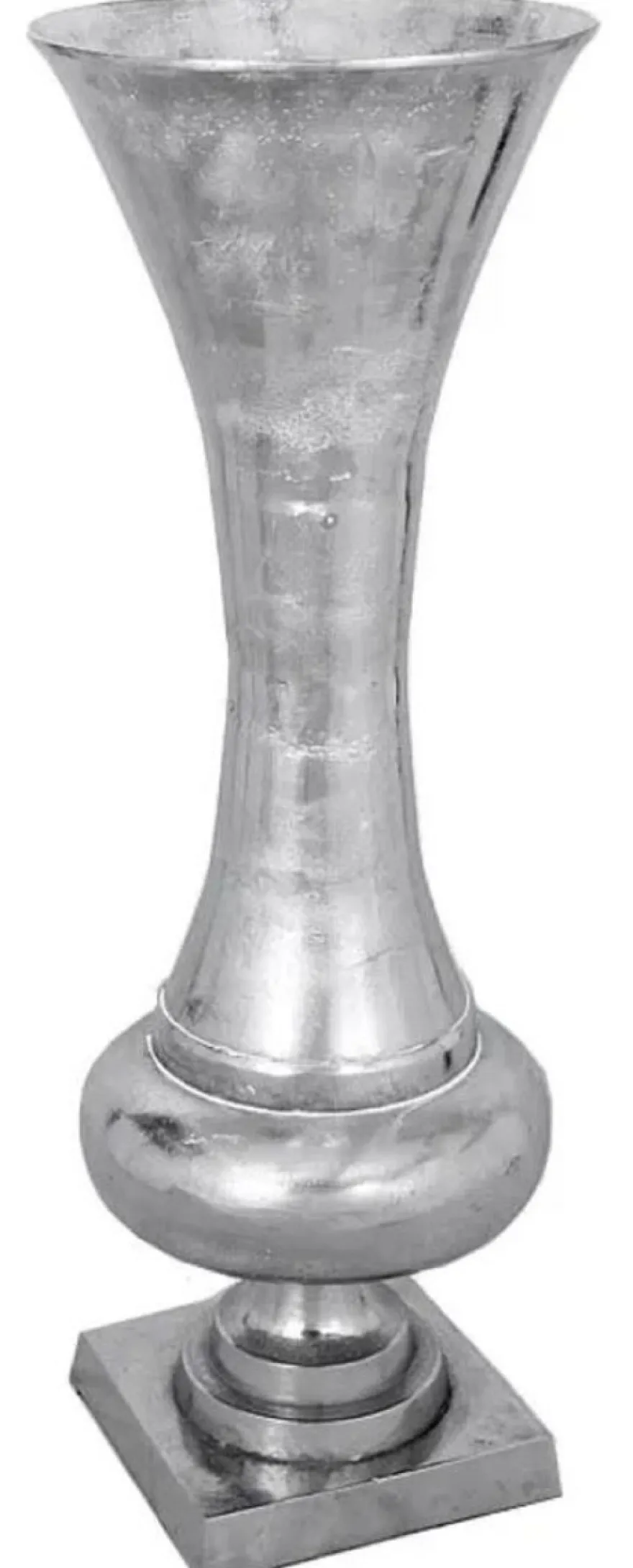 Casa Padrino Barock Vase Silber Ø 39 x H. 102 cm - Runde Barockstil Metall Blumenvase - Barock Deko Accessoires - Barock Interior