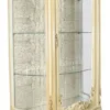 Casa Padrino Barock Vitrine Cremefarben 80 x 40 x H. 200 cm - Prunkvoller Barock Vitrinenschrank mit Glastür und wunderschönen Verzierungen - Barock Möbel