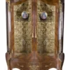 Casa Padrino Barock Vitrine im prachtvollen Stil, Massivholz dunkelbraun und gold, 129 x 46 x H. 197 cm