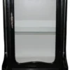Casa Padrino Barock Vitrine im Antik Stil, Schwarz mit weisser Rueckwand und silbernen Griffen, 73 x 36 x 176 cm