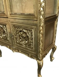Casa Padrino Barock Vitrine im prunkvollen Gold Design - Doppel Vitrinenschrank aus Holz und Glas - 180 x 80 x 50 cm