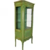 Casa Padrino Barock Vitrine im Antik Stil in Grün / Gold - Massiver Vitrinenschrank aus Holz und Glas - 70 x 40 x 160 cm