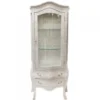 Casa Padrino Barock Vitrine im prachtvollen Barock Design in Weiß/Glitzerlook - 80 x 45 x 180 cm