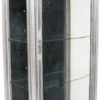 Casa Padrino Barock Vitrine Silber / Schwarz 70 x 40 x H. 180 cm - Prunkvoller Barock Vitrinenschrank mit Glastür und Glitzersteinen - Barock Möbel