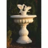 Casa Padrino Barock Vogeltränke Brunnen 2 Tauben Sandfarben Ø 79 x H. 120 cm
