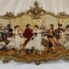 Casa Padrino Barock Wandbild Mehrfarbig / Messing 194 x H. 88 cm - Prunkvolles Barockstil Wanddeko Bild mit Messing Rahmen - Barock Wand Dekoration - Edel & Prunkvoll