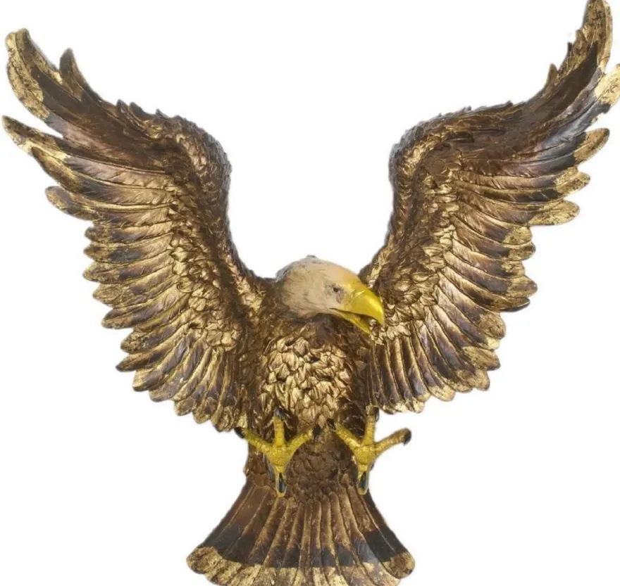 Casa Padrino Barock Wanddeko Adler Figur Gold / Mehrfarbig 90 x 20 x H. 80 cm - Skulptur - Dekofigur im Barockstil