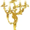 Casa Padrino Barock Wandkerzenhalter Set Gold 55 x 35 x H. 80 cm - Prunkvolle Wandkerzenhalter aus vergoldeter Bronze - Barock Wanddeko