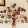 Casa Padrino Barock Wandleuchte Pastell B. 120 x T. 65 cm 6-flammig - Handgefertigte Leuchte aus Italien - Barock Leuchten
