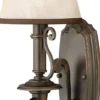 Casa Padrino Barock Wandleuchte Antik Bronzefarben / Creme / Braun 16,5 x 19 x H. 35,6 cm - Elegante Wohnzimmer Wandlampe im Barockstil - Barock Leuchten