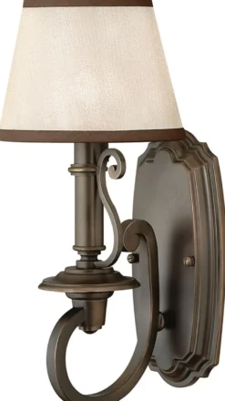 Casa Padrino Barock Wandleuchte Antik Bronzefarben / Creme / Braun 16,5 x 19 x H. 35,6 cm - Elegante Wohnzimmer Wandlampe im Barockstil - Barock Leuchten