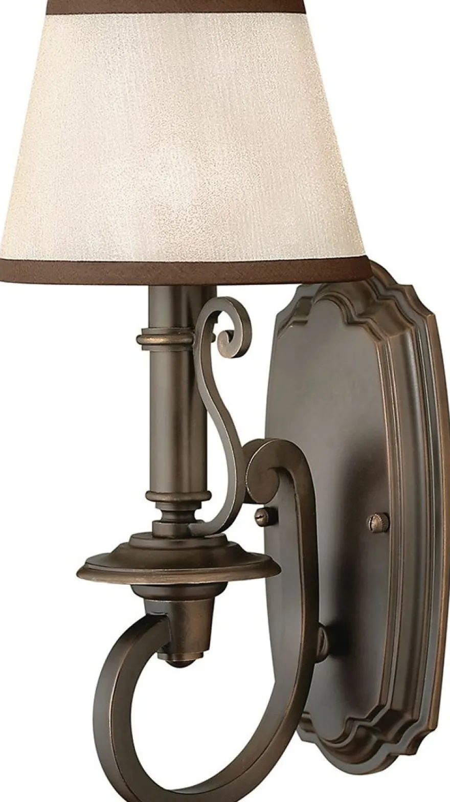 Casa Padrino Barock Wandleuchte Antik Bronzefarben / Creme / Braun 16,5 x 19 x H. 35,6 cm - Elegante Wohnzimmer Wandlampe im Barockstil - Barock Leuchten
