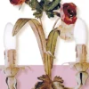 Casa Padrino Barock Wandleuchte Pastell B. 30 x T. 38 cm 2-flammig - Handgefertigte Leuchte aus Italien - Barock Leuchten