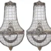 Casa Padrino Barock Wandleuchten Set Kristall Oxide, 20 x 10 x 45 cm, Wandlampe im antiken Stil