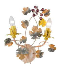 Casa Padrino Barock Wandleuchte Blumen - italienisches Design - Wandlüster Wand Leuchte Antik Stil