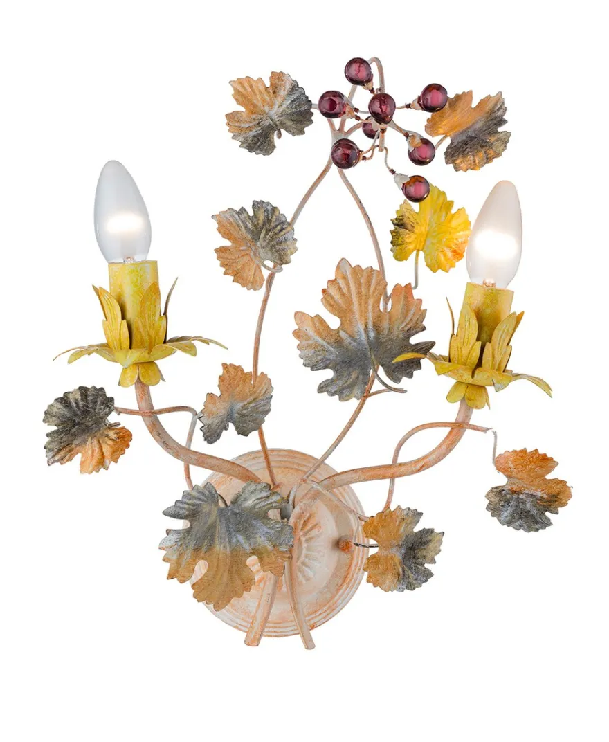 Casa Padrino Barock Wandleuchte Blumen - italienisches Design - Wandlüster Wand Leuchte Antik Stil