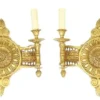 Casa Padrino Barock Wandleuchten Set Medaillon in Gold - Wandlampe Wandbeleuchtung, 33 x 35 cm