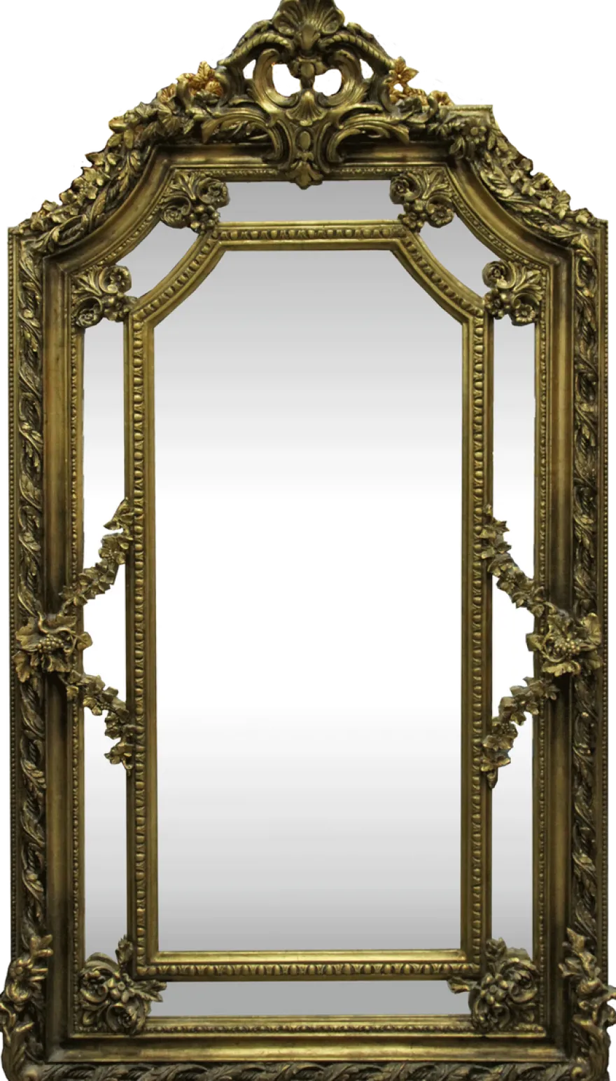 Casa Padrino Barock Wandspiegel Gold 115 x H. 215 cm - Prunkvoller Barock Spiegel mit wunderschönen Verzierungen - Möbel im Barockstil