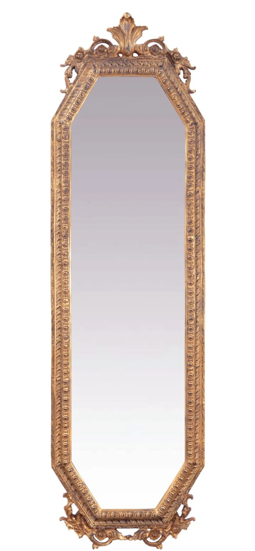 Casa Padrino Barock Wandspiegel Gold B 53 x H 183 cm - Edel & Prunkvoll
