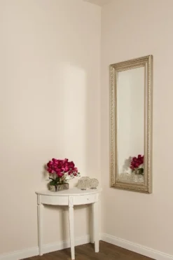 Casa Padrino Barock Wandspiegel Silber 60 x H. 150 cm - Handgefertigter Spiegel im Barockstil