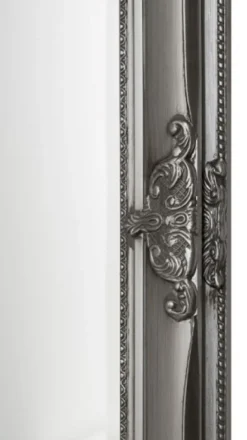 Casa Padrino Barock Wandspiegel Silber 72 x H. 132 cm - Handgefertigter Barock Spiegel mit Holzrahmen und wunderschönen Verzierungen