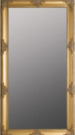 Casa Padrino Barock Wandspiegel Gold 72 x H. 132 cm - Handgefertigter Barock Spiegel mit Holzrahmen und wunderschönen Verzierungen