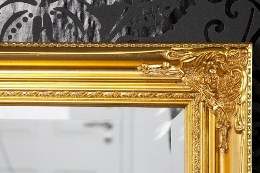 Casa Padrino Barock Wandspiegel, prunkvoller Spiegel in Gold Antik, Höhe 55 cm, Breite 45 cm, Tiefe 4 cm