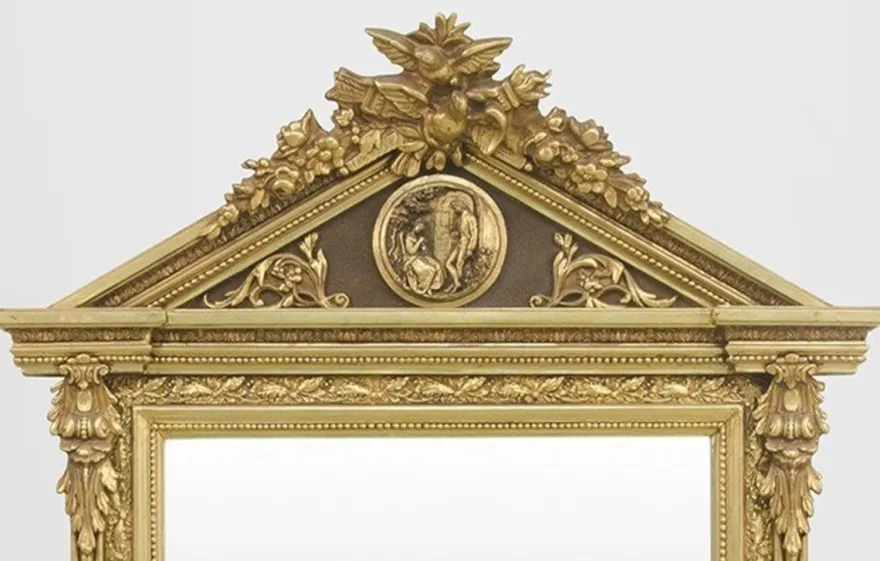 Casa Padrino Barock Wandspiegel Gold 204 x 113 cm - Antik Stil Replikat mit prunkvollem Rahmen