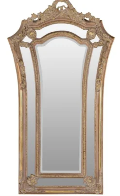 Casa Padrino Barock Wandspiegel Braun / Gold 115 x H. 207 cm - Barockstil Spiegel Antik Stil Möbel