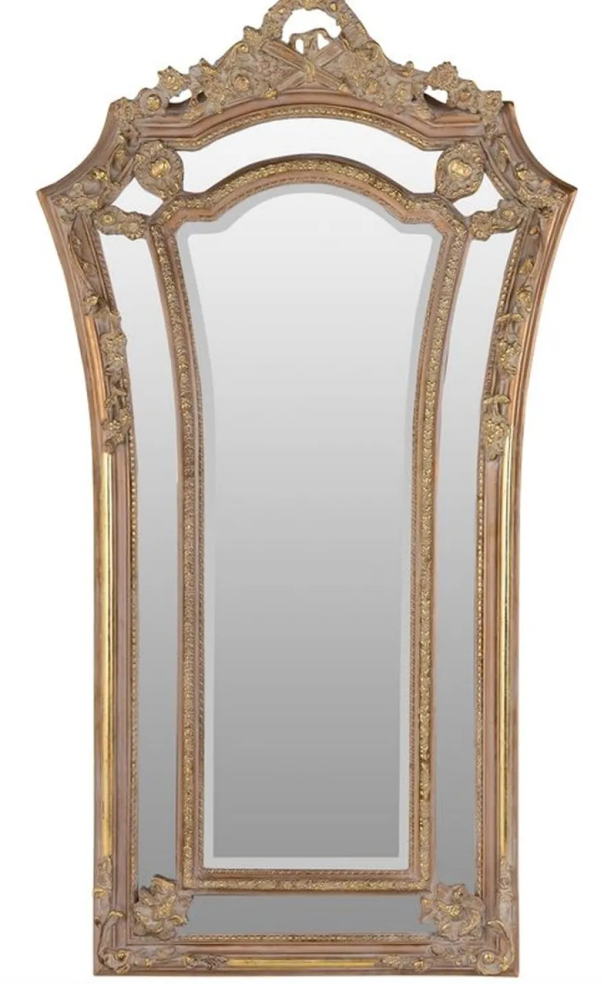 Casa Padrino Barock Wandspiegel Braun / Gold 115 x H. 207 cm - Barockstil Spiegel Antik Stil Möbel