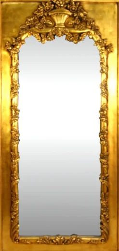 Casa Padrino Barock Wandspiegel Gold Antik Stil 85 x H. 190 cm - Prunkvoller Barock Spiegel mit wunderschönen Verzierungen