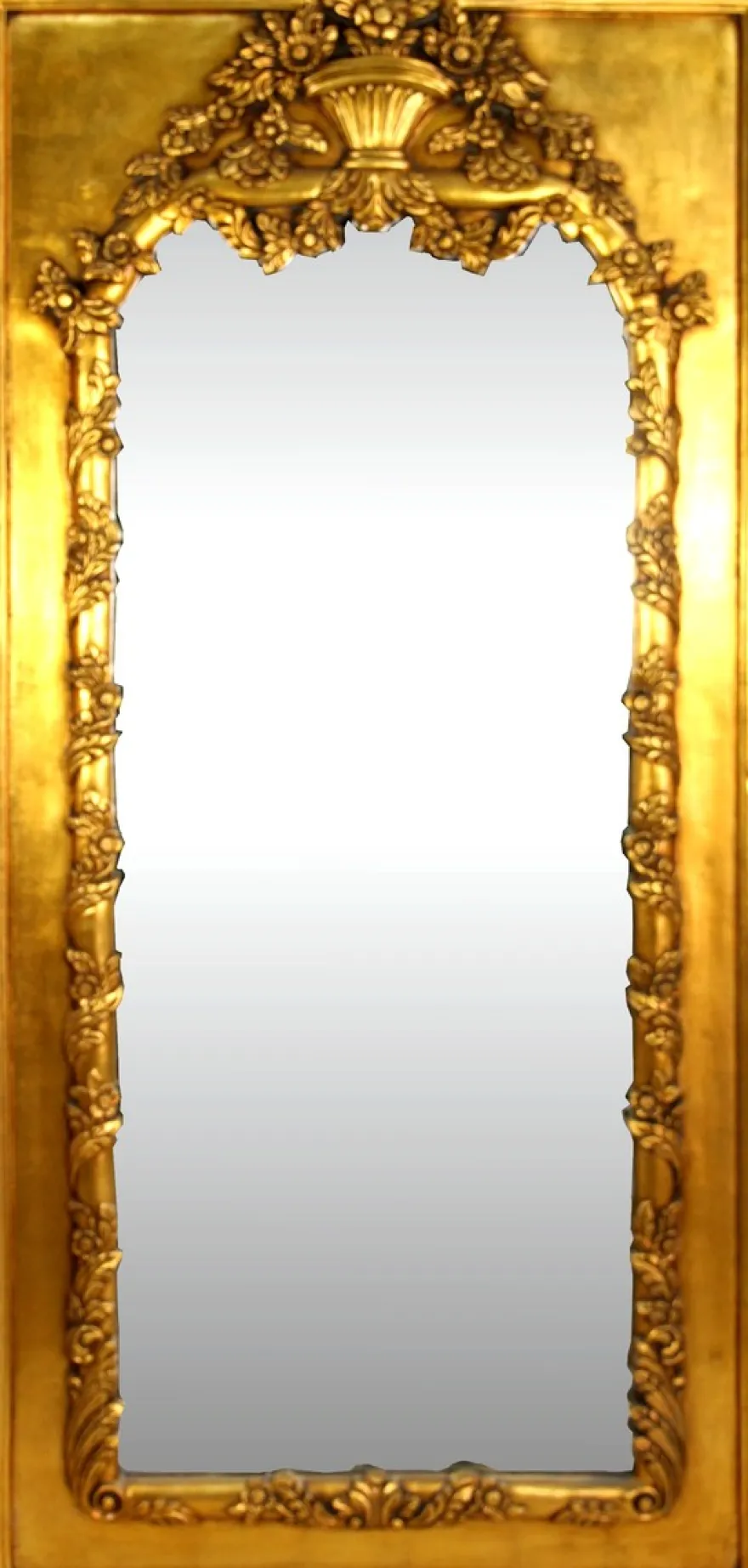 Casa Padrino Barock Wandspiegel Gold Antik Stil 85 x H. 190 cm - Prunkvoller Barock Spiegel mit wunderschönen Verzierungen