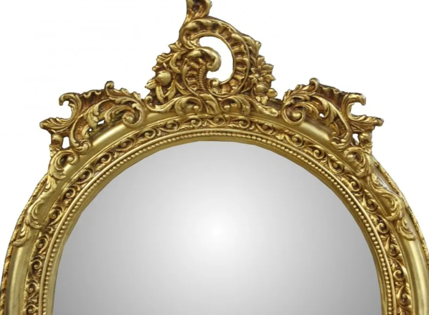 Casa Padrino Barock Wandspiegel Prunkvoll in Gold, Massivholz, B 83 cm, H 176 cm