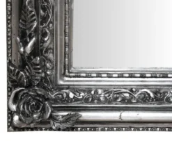 Casa Padrino Barock Wandspiegel Prunkvoll in Silber Antik-Look, Höhe 157 cm, Breite 90 cm