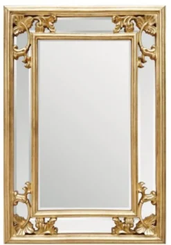 Casa Padrino Barock Wandspiegel Prunkvoll in Gold - 96 cm x 66 cm - Luxuriöses Wohnaccessoire für gehobene Ansprüche