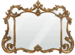Casa Padrino Barock Wandspiegel Gold - Prunkvoller Antik Stil Spiegel, H 99 cm, B 128 cm