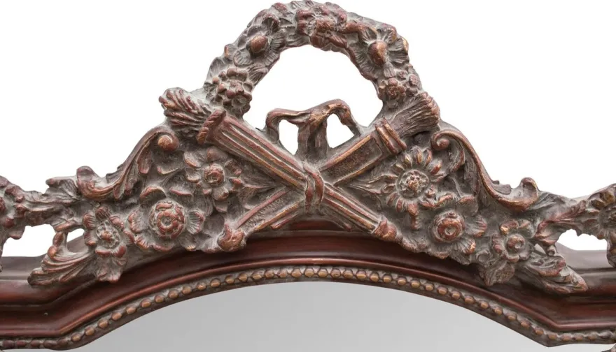 Casa Padrino Barock Wandspiegel Rotbraun 115 x H. 207 cm - Barockstil Spiegel